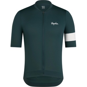 Rapha Мъжка фланелка с къс ръкав за колоездене Rapha Core Lightweight Jersey Cycling jersey - Forest Green / White - размер M (056-3757-0513)