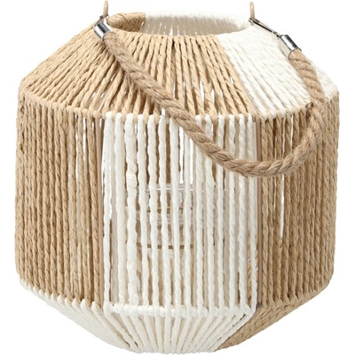 Pro-Tech shop Lampáš so sklenenou vložkou 25cm šachovnica bielo-béžový 66896