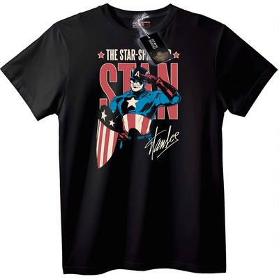 NOONEBRAND Тениска Капитан Америка Stan Lee - M, Black
