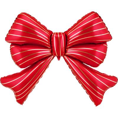 PartyDeco Fóliový XXL balón Mašľa červená 139 x 111 cm