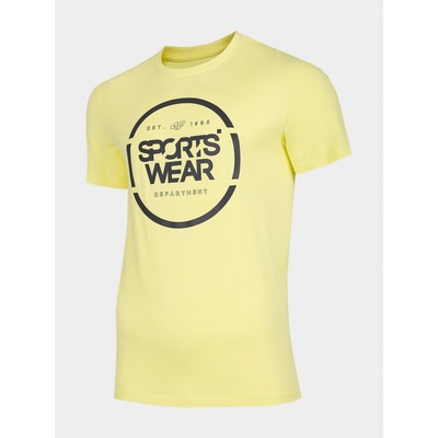 4F pánske tričko H4L22-TSM035 light lemon