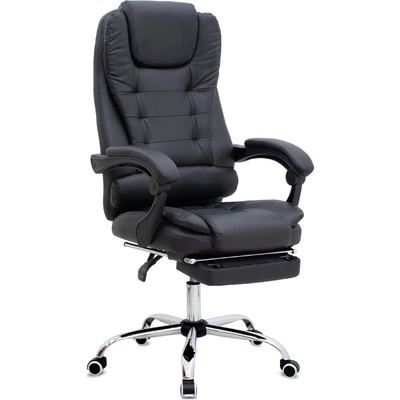 TopMebel Офис стол Дария с подложка от PU кожа в черен цвят 65x65x117/127см