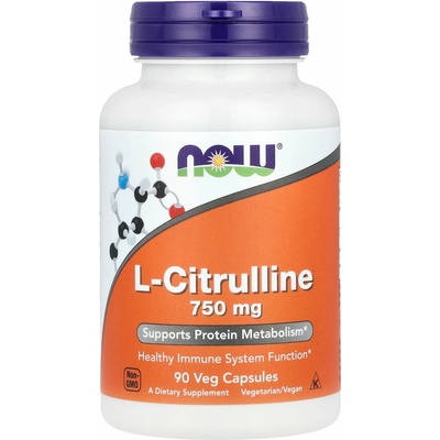 Now Foods L-Citrulline 750 mg 90 rastlinných kapsúl