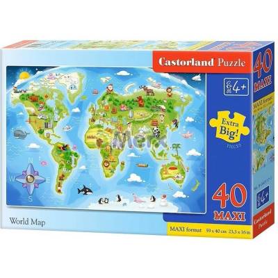 Castorland Mapa sveta 40 dielov