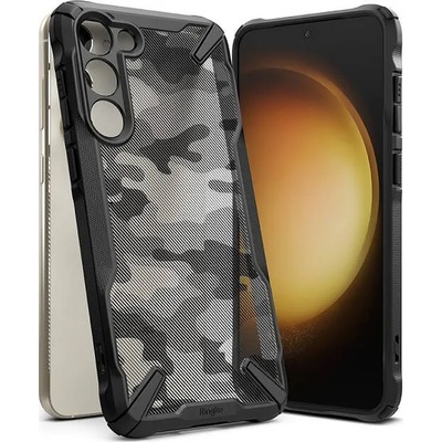 Ringke Противоударен Хибриден Калъф за Samsung S23 Plus, Ringke Fusion X Camouflage Case, Черен (8809919300285)