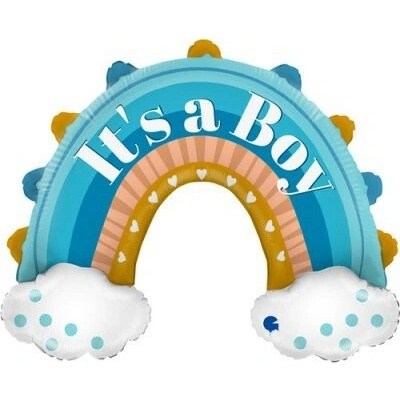Grabo Dúha It´s a boy modrá 31" 79cm fóliový balónik nafukovací