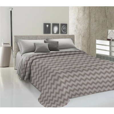 Mondo Italia Přikrývka na postel Piquet Zig-zag béžová Béžová 260x280 cm