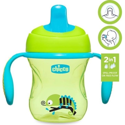Chicco hrnček trénujeme s držadlami 200 ml zelený