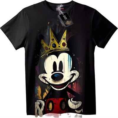 NOONEBRAND Тениска Mickey Mouse крал - XS, White