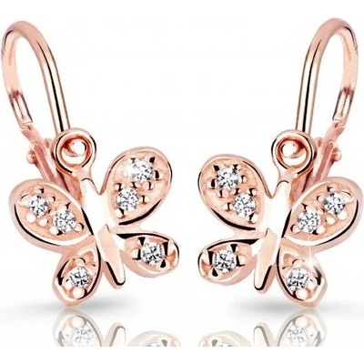 Cutie Diamonds detské zlaté náušnice Motýliky s briliantmi DC2748-10-10-X-4