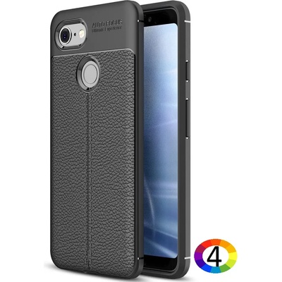 Google Pixel 3 Удароустойчив Litchi Skin Калъф и Протектор