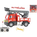 Mikro Trading R/C auto hasičské se žebříkem 13 cm plná funkce na baterie se světlem 27MHz v krabičce 1:64