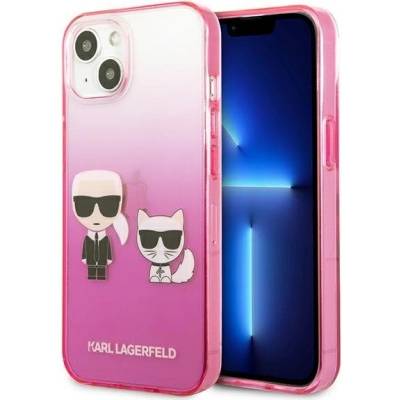 KARL LAGERFELD Кейс Karl Lagerfeld KLHCP13STGKCP за iPhone 13 mini 5, 4 ", твърд, розов, Gradient Iconic Karl and Choupette (KF000997-0)