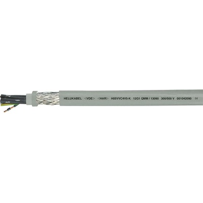 Helu H05VVC4V5-K (NYSLYCYÖ-JZ) 13096-1000 riadiaci kábel 3 G 1.5 mm² 1000 m sivá