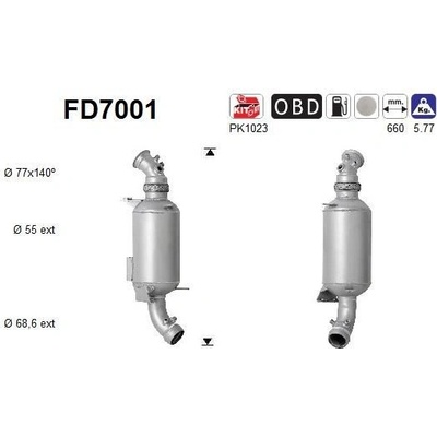 Filtr sazových částic, výfukový systém AS FD7001