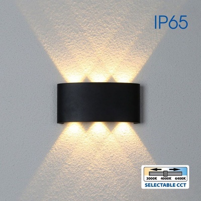 VIVALUX LED осветително тяло ARUBA 6W - черен, CCT-switch 3000K/4000K/6400K, IP65 | Външно осветление Vivalux (VIV004820)