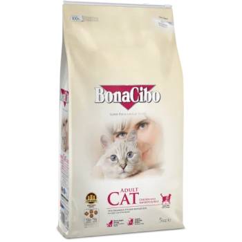 BonaCibo Chicken & Anchovy Adult Cat - Пълноценна храна за израснали котки с пилешко, аншоа ориз 5 кг