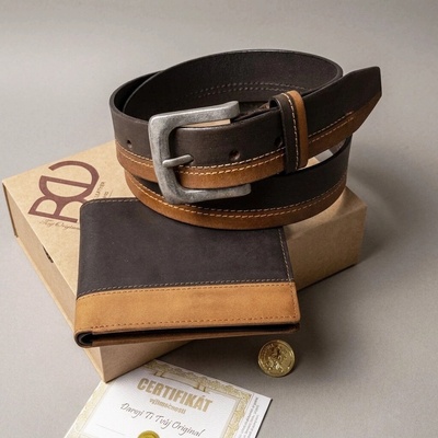 BESTSELLER set combo antracit a hnědá navíc monogram