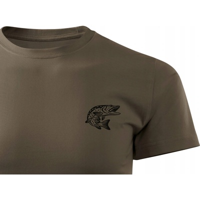 Forestmax tričko s rybárskou potlačou SZCZUPAK hnedá