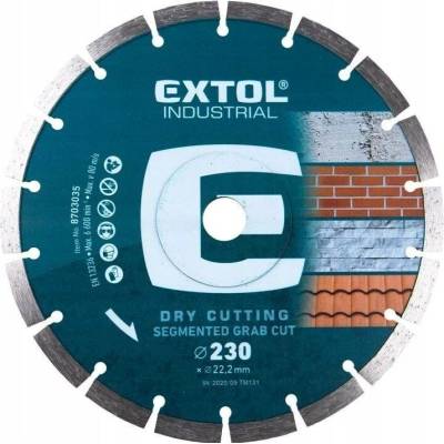 Segmentový kotouč Extol Industrial Diamond Grab Cut, 230x22,2 mm, pro suché řezání