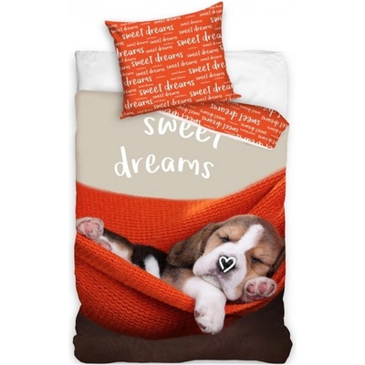 TipTrade bavlna obliečky šteniatko motív Sweet dreams 100% bavlna 70x90 140x200