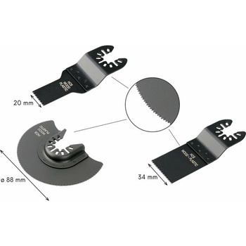 LEVIOR sada nástrojov pre oscilačnú brúsku HCS, 3ks