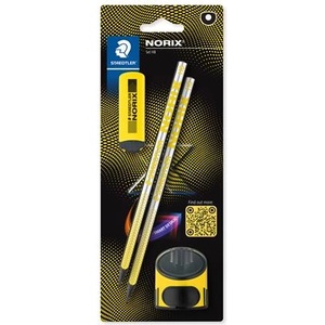 STAEDTLER Графитен молив с острилка и гума, HB, STAEDTLER "Norix 181", жълт 181 SBK2-1 (181 SBK2-1)
