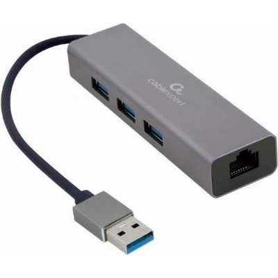 Gembird USB гигабитов мрежов адаптер 3 порта USB 3.0 с концентратор сив (A-AMU3-LAN-01) (A-AMU3-LAN-01)