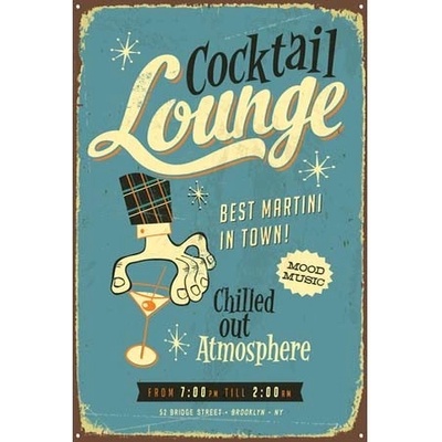 Ceduľa Cocktail Lounge 40 x 30 cm