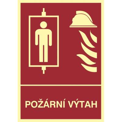 Grafiko | Požární výtah - fotoluminiscenční - Materiál Plast, Rozměr 297x210mm