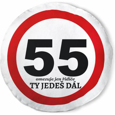 Impar koulatý polštář Ty jedeš dál – 55 let (KULATY-POLSTAR-TY-JEDES-DAL-55)