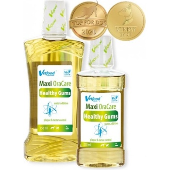 VetFood Maxi OraCare Healthy Gums - добавка за вода за свеж дъх с неутрално pH и зелен чай, за кучета и котки, 250 мл - Полша
