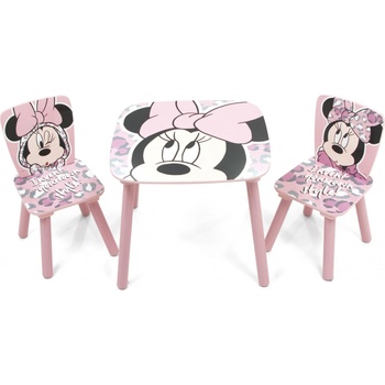 Arditex dětský stůl s židlemi Minnie Mouse růžový