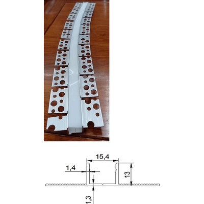 Гъвкъв алуминиев профил за лед лента за вграждане модел go-1513 - 2