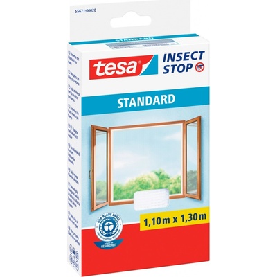 Tesa Standard Sieť proti hmyzu na suchý zip do okien, biela, 110 x 130 cm