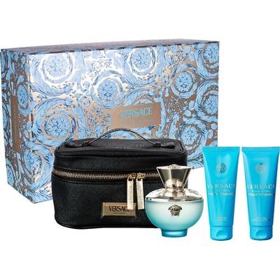 Versace Dylan Turquoise EDT 100 ml + telové mlieko 100 ml + sprchový gél 100 ml + kosmetická taška darčeková sada