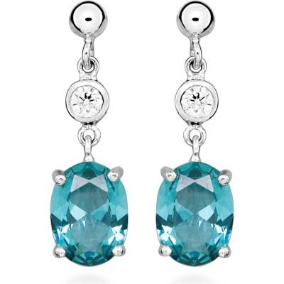 Silver Cat Stříbrné náušnice se syntetickým turmalínem Colored Stones SC624