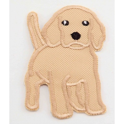 Nažehľovacia záplata - béžový labrador - rozmer 7,5 cm x 5 cm