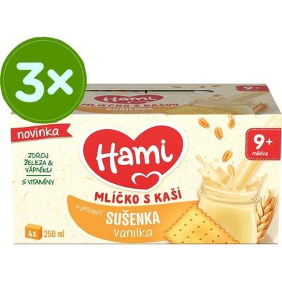 Hami mlieko s kašou s čokoládovou príchuťou pre gurmánov 3 x 4 x 250 ml