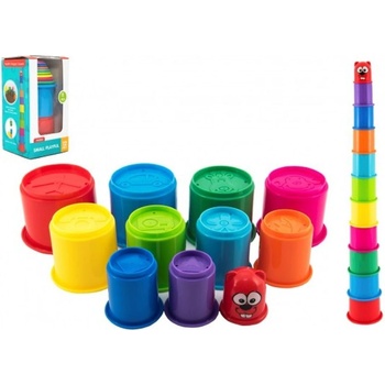 Teddies Kubus pyramída skladačka guľatá 11ks