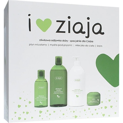 Ziaja Natural Olive sprchový gel 500 ml + tělové mléko 400 ml + denní pleťová péče 50 ml + micelární voda 200 ml dárková sada