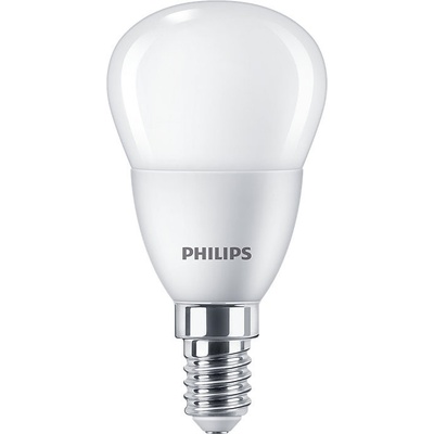 Philips LED žiarovka guľová E14 P45 4,9W = 40W 470lm 2700K teplá mliečna