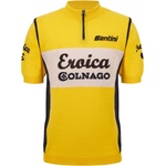 Santini Мъжка фланелка с къс ръкав за колоездене Santini Eroica Colnago Wool Jersey Cycling jersey - Giallo (056-3914-0112)