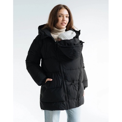 Love&Carry zimná tehotenská a nosičská páperová bunda 3v1 Black