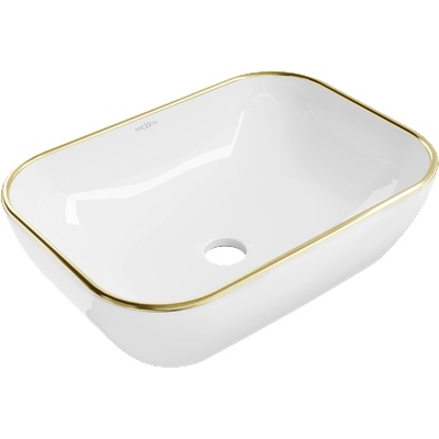 Mexen Rita мивка върху плот 45 x 32 cm, бяла/златен ръб - 21084505 (21084505)