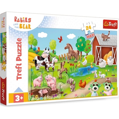 Trefl Пъзел Trefl от 24 макси части - Животни и техните бебета (14372)