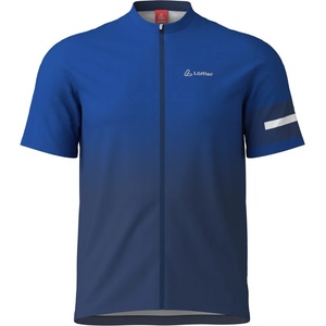 Löffler Мъжка фланелка с къс ръкав за колоездене Löffler Bike Shirt Full-Zip Dimi Cycling jersey - Navy - размер 50 (EU) (056-3932-0212)