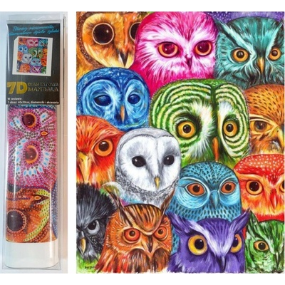 Norimpex Diamantové malování Soví koláž 30 x 40 cm