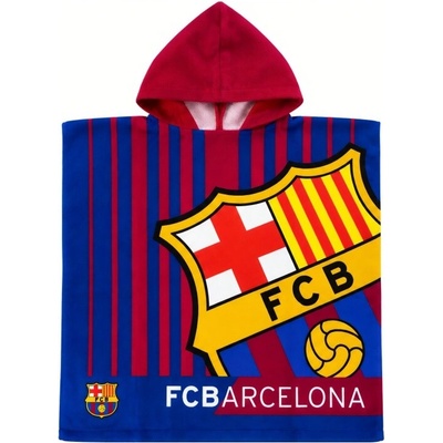 FC Barcelona detské plážové pončo FC Barcelona modro vínové 55 x 110 cm
