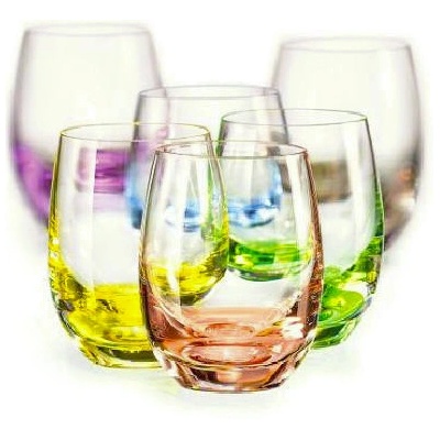 Crystalex Barevné sklenice Rainbow panákovky 6 x 60ml